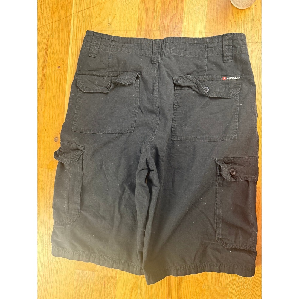 Airwalk Mens Cargo Shorts Black Size 30 Utility Pockets Casual Summer